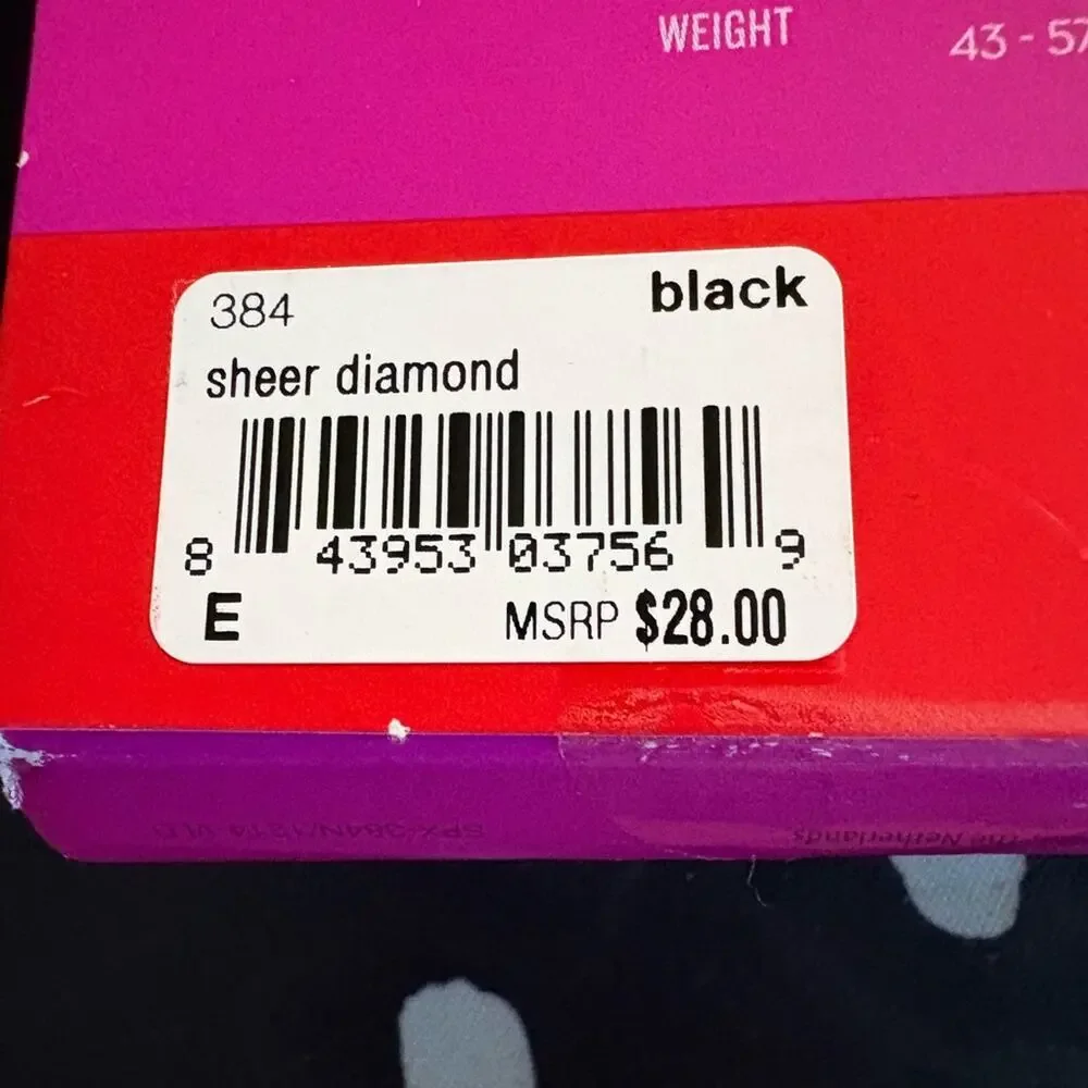 SPANX Black Diamond Patterned Sheers Size E XXL